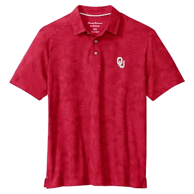 Men's Tommy Bahama Crimson Oklahoma Sooners Palm Fresco Hibiscus IslandZone® Polo