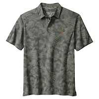 Men's Tommy Bahama Gray Texas Longhorns Palm Fresco Hibiscus IslandZone® Polo
