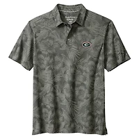 Men's Tommy Bahama Gray Georgia Bulldogs Palm Fresco Hibiscus IslandZone® Polo