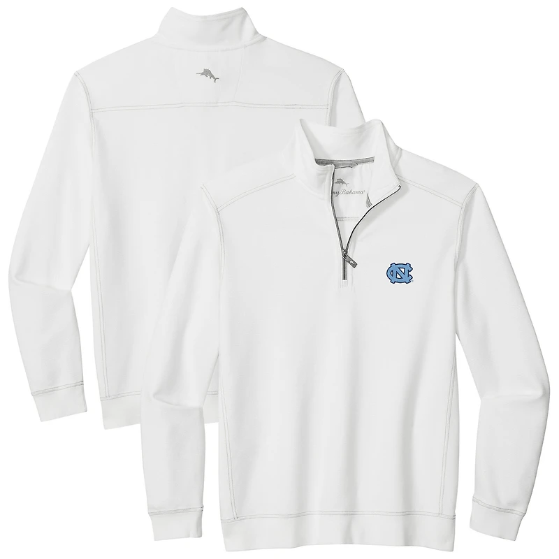 Men's Tommy Bahama White North Carolina Tar Heels Montego Bay Half-Zip Jacket
