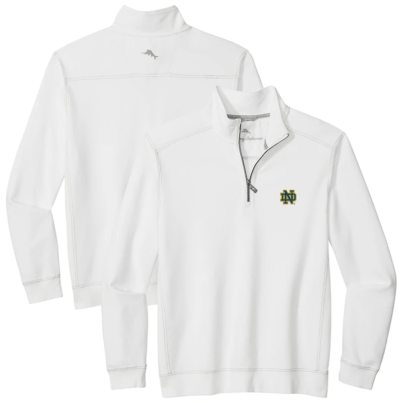 Men's Tommy Bahama White Notre Dame Fighting Irish Montego Bay Half-Zip Jacket