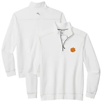 Men's Tommy Bahama White Clemson Tigers Montego Bay Half-Zip Jacket