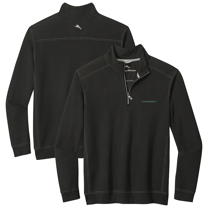 Men's Tommy Bahama Black Oregon Ducks Montego Bay Half-Zip Jacket