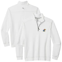 Men's Tommy Bahama White Kansas Jayhawks Montego Bay Half-Zip Jacket