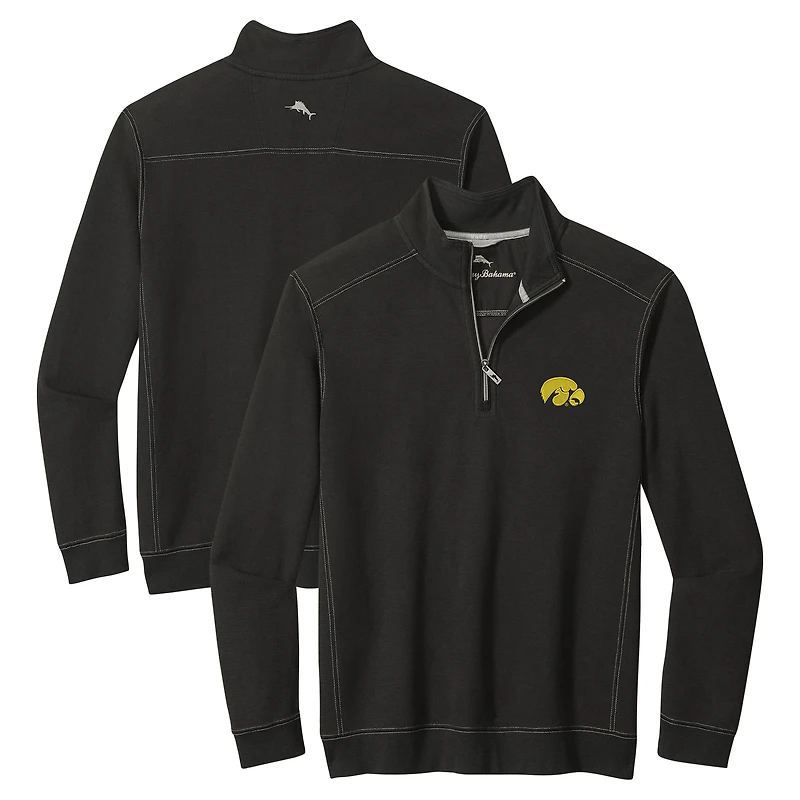 Men's Tommy Bahama Black Iowa Hawkeyes Montego Bay Half-Zip Jacket
