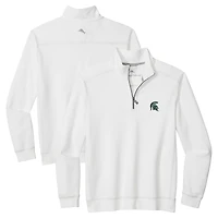 Men's Tommy Bahama White Michigan State Spartans Montego Bay Half-Zip Jacket