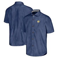 Men's Tommy Bahama  Navy Notre Dame Fighting Irish Sport Coconut Point Palm Vista IslandZone Button-Up Shirt