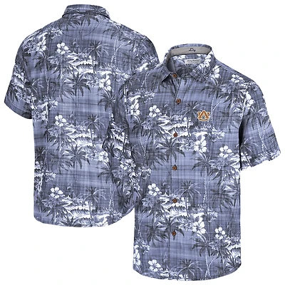 Men's Tommy Bahama Navy Auburn Tigers Coconut Point Palmetta IslandZone Camp Button-Up Shirt