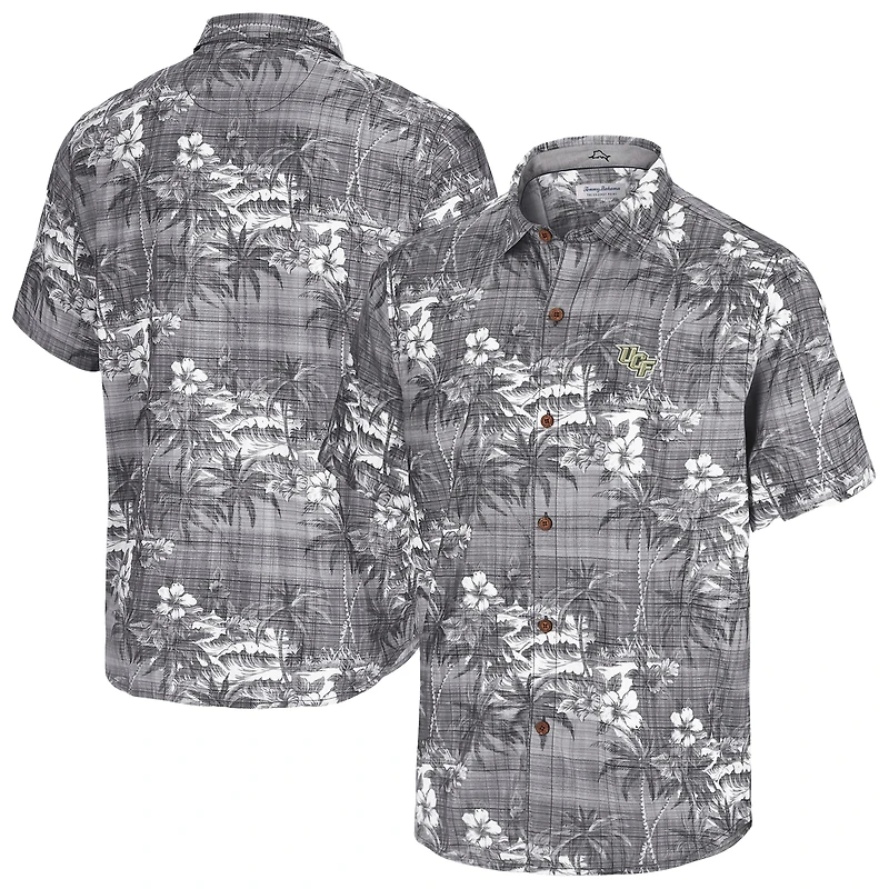Men's Tommy Bahama Black UCF Knights Coconut Point Palmetta IslandZone Camp Button-Up Shirt