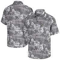 Men's Tommy Bahama Black Texas Longhorns Coconut Point Palmetta IslandZone Camp Button-Up Shirt