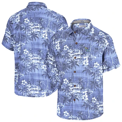 Men's Tommy Bahama Royal Kansas Jayhawks Coconut Point Palmetta IslandZone Camp Button-Up Shirt