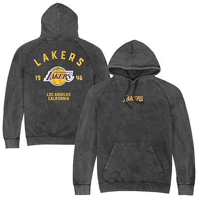 Men's Stadium Essentials  Charcoal Los Angeles Lakers Vintage Raglan Pullover Hoodie