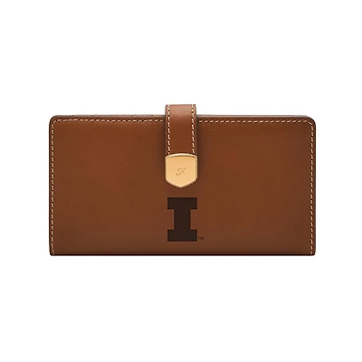Fossil  Illinois Fighting Illini Lennox Leather Tab Bifold Wallet