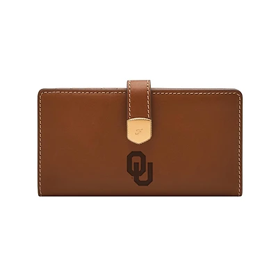 Fossil  Oklahoma Sooners Lennox Leather Tab Bifold Wallet