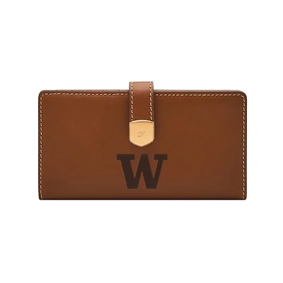 Fossil  Washington Huskies Lennox Leather Tab Bifold Wallet