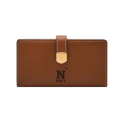 Fossil  Navy Midshipmen Lennox Leather Tab Bifold Wallet