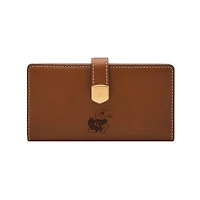 Fossil  Kansas Jayhawks Lennox Leather Tab Bifold Wallet