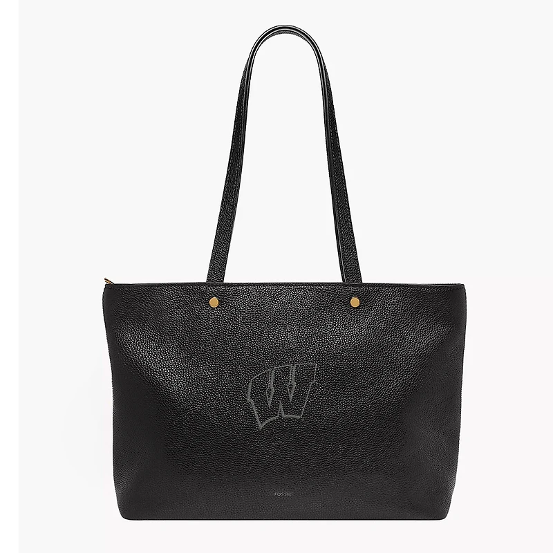 Fossil  Wisconsin Badgers Jessie Leather Zip Tote