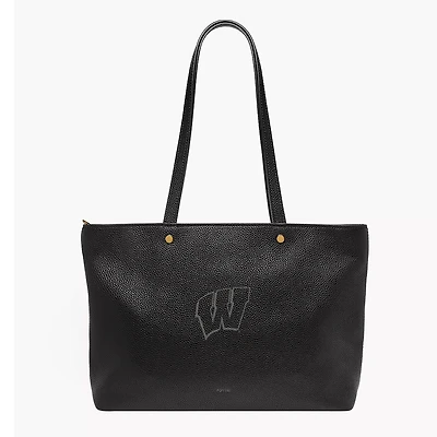 Fossil Wisconsin Badgers Jessie Leather Zip Tote