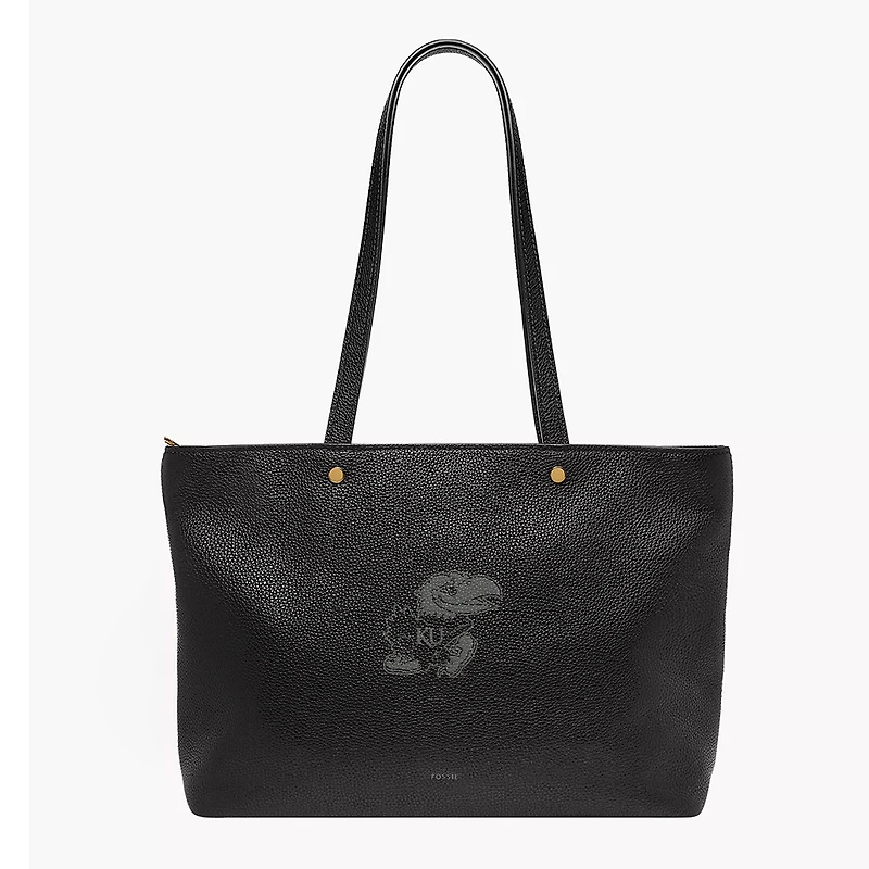 Fossil Kansas Jayhawks Jessie Leather Zip Tote