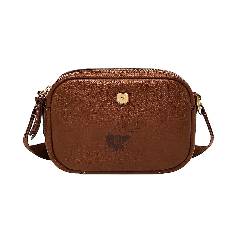 Fossil  Kansas Jayhawks Danni Leather Crossbody Bag