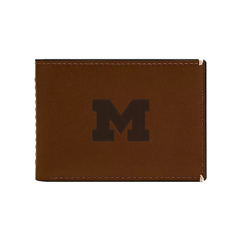 Fossil  Michigan Wolverines Westover Leather Front Pocket Wallet
