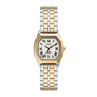 Fossil Mississippi State Bulldogs Harlow Three-Hand Two-Tone Stainless Steel Watch