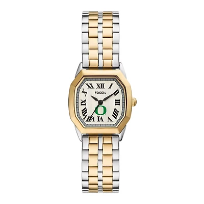 Fossil  Oregon Ducks Harlow Three-Hand Two-Tone Stainless Steel Watch