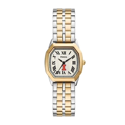 Fossil Illinois Fighting Illini Harlow Three-Hand Two-Tone Stainless Steel Watch