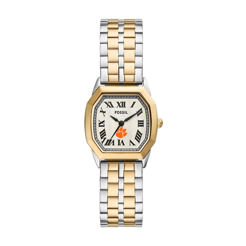Fossil Clemson Tigers Harlow Three-Hand Two-Tone Stainless Steel Watch