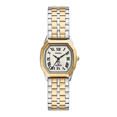 Fossil UConn Huskies Harlow Three-Hand Two-Tone Stainless Steel Watch
