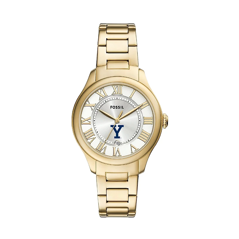Fossil Yale Bulldogs Gilmore Gold Stainless Steel Watch