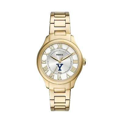 Fossil Yale Bulldogs Gilmore Gold Stainless Steel Watch