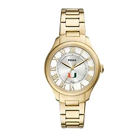 Fossil  Miami Hurricanes Gilmore Gold Stainless Steel Watch