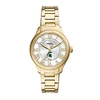 Fossil  Michigan State Spartans Gilmore Gold Stainless Steel Watch