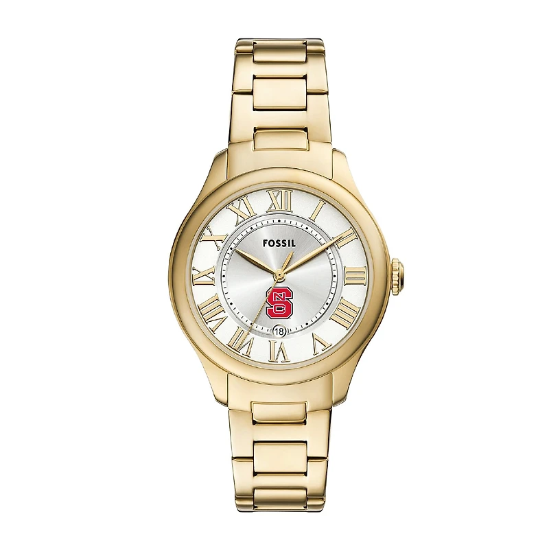Fossil NC State Wolfpack Gilmore Gold Stainless Steel Watch