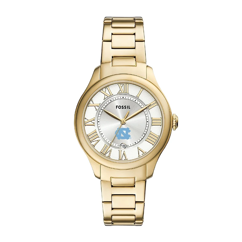 Fossil North Carolina Tar Heels Gilmore Gold Stainless Steel Watch