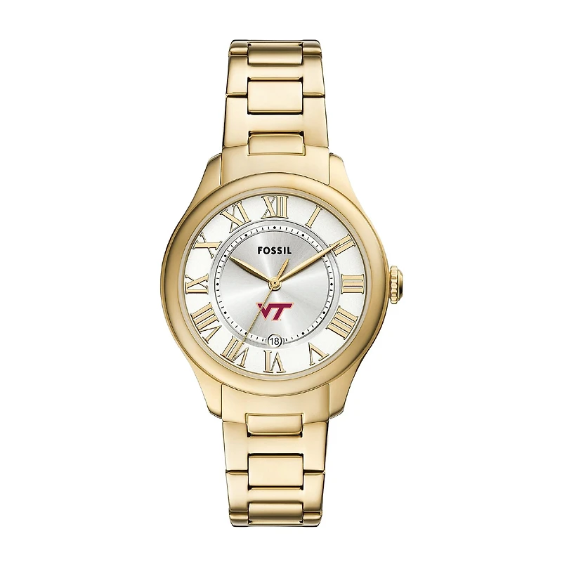 Fossil Virginia Tech Hokies Gilmore Gold Stainless Steel Watch