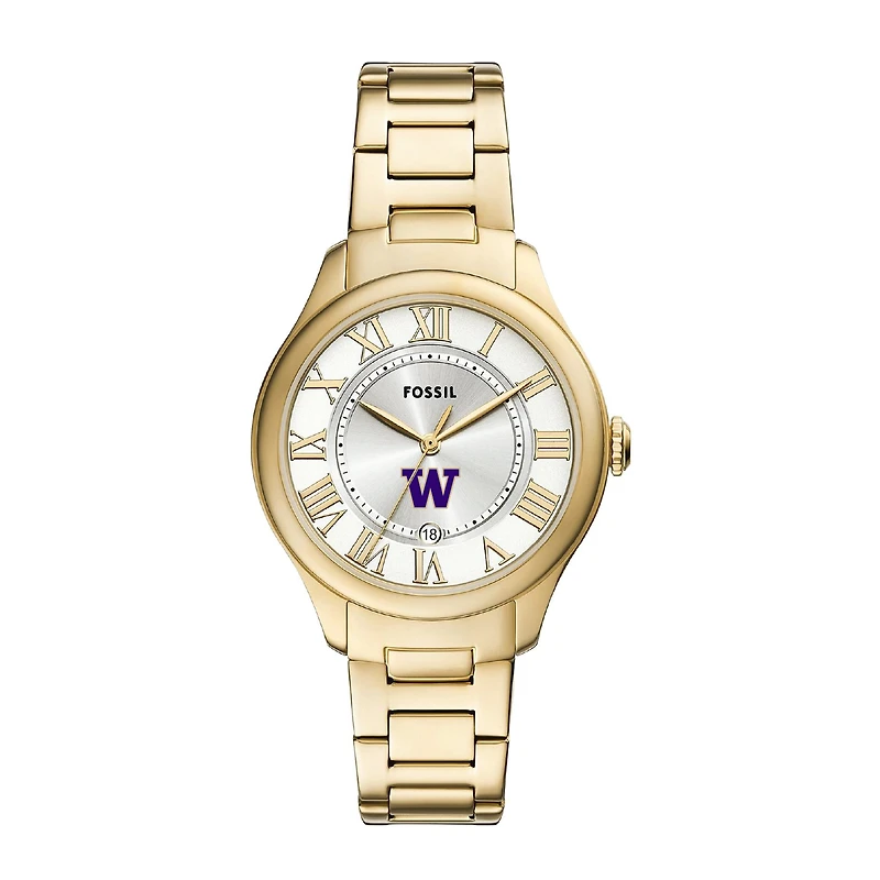 Fossil Washington Huskies Gilmore Gold Stainless Steel Watch
