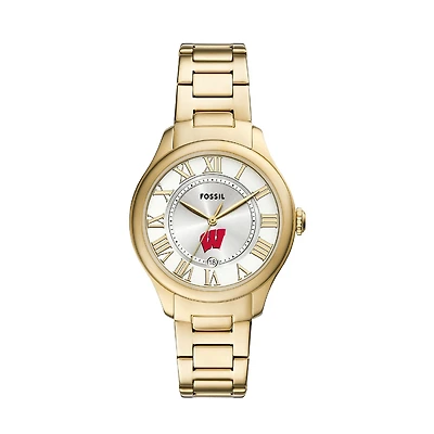 Fossil  Wisconsin Badgers Gilmore Gold Stainless Steel Watch