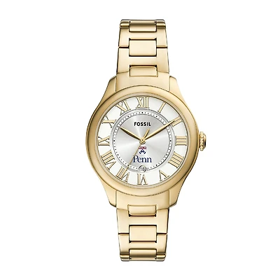 Fossil Pennsylvania Quakers Gilmore Gold Stainless Steel Watch