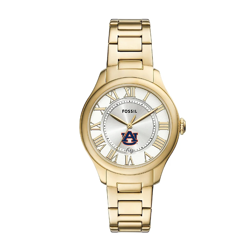 Fossil Auburn Tigers Gilmore Gold Stainless Steel Watch