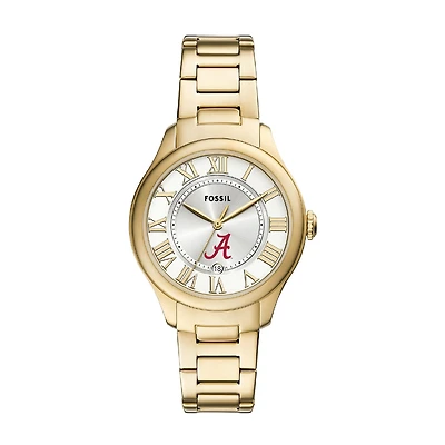 Fossil Alabama Crimson Tide Gilmore Gold Stainless Steel Watch