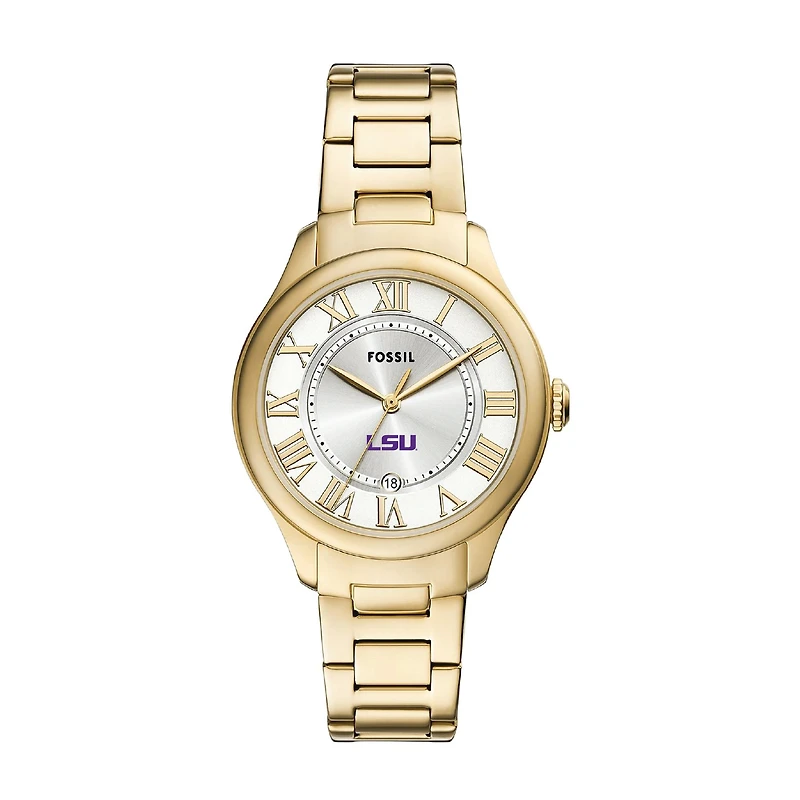 Fossil LSU Tigers Gilmore Gold Stainless Steel Watch