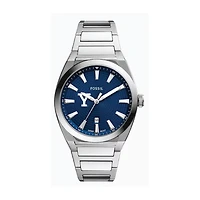 Fossil  Yale Bulldogs Everett Three-Hand Date Stainless Steel Watch