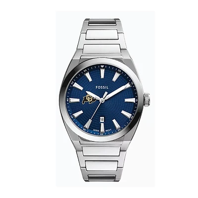 Fossil  Colorado Buffaloes Everett Three-Hand Date Stainless Steel Watch