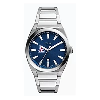 Fossil  Arizona Wildcats Everett Three-Hand Date Stainless Steel Watch