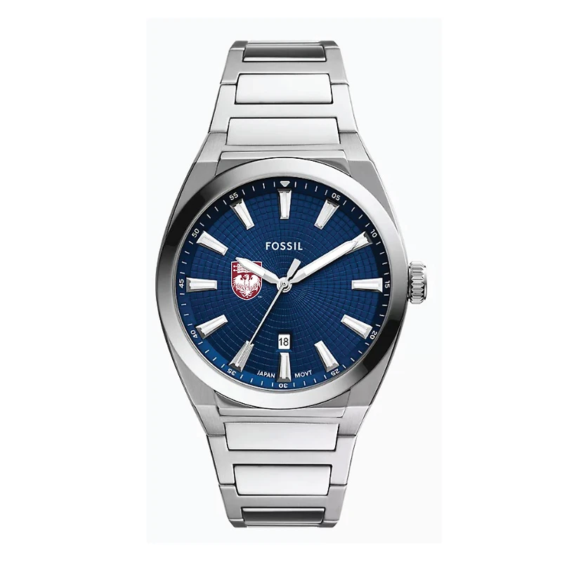 Fossil  UChicago Maroons Everett Three-Hand Date Stainless Steel Watch