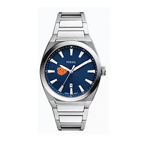 Fossil  Clemson Tigers Everett Three-Hand Date Stainless Steel Watch