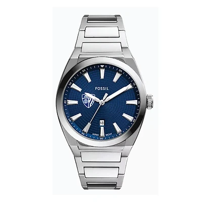 Fossil  Johns Hopkins Blue Jays Everett Three-Hand Date Stainless Steel Watch